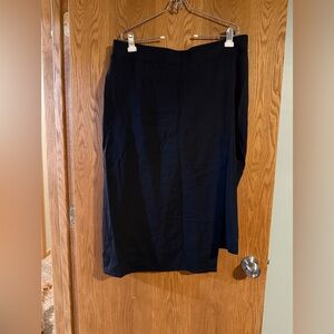 Betabrand Classic Black Midi Skirt with capri leggings underneath